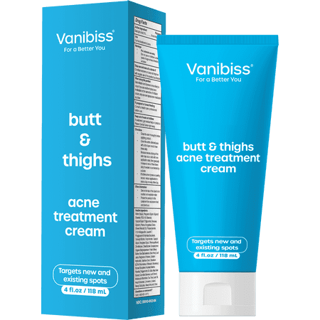 Vanibiss Butt and Thighs Acne Treatment Cream with 2% Salicylic Acid, Exfoliates & Repairs Acne-Prone Skin, 4oz
