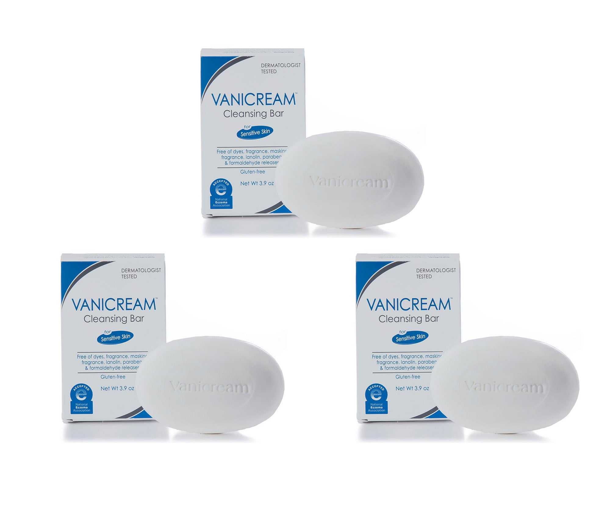 Vanicream Moisturizing Soap Bar for Face & Sensitive Skin, Gluten Free