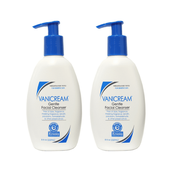 Vanicream, Gentle Facial Cleanser, For Sensitive Skin, Fragrance Free, 8 fl oz - 2 Pack