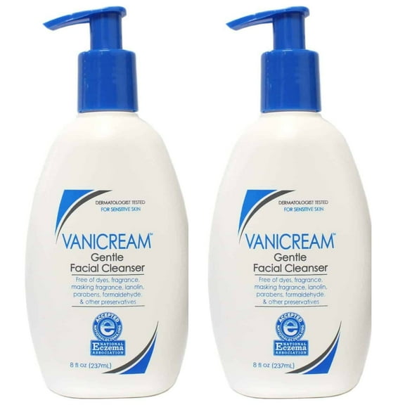 Vanicream Gentle Facial Cleanser For Sensitive Skin-Gluten Free, 8 oz (Pack of 2)