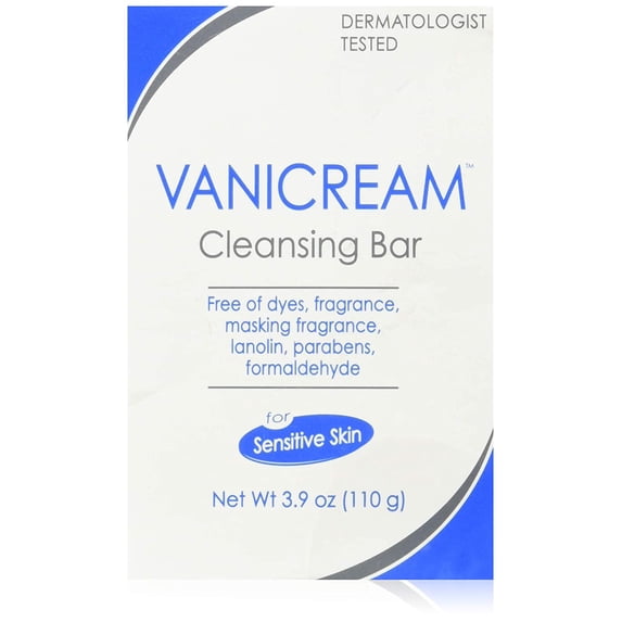 Vanicream Moisturizing Cleansing Bar for Sensitive Skin, Fragrance Free, 3.9oz
