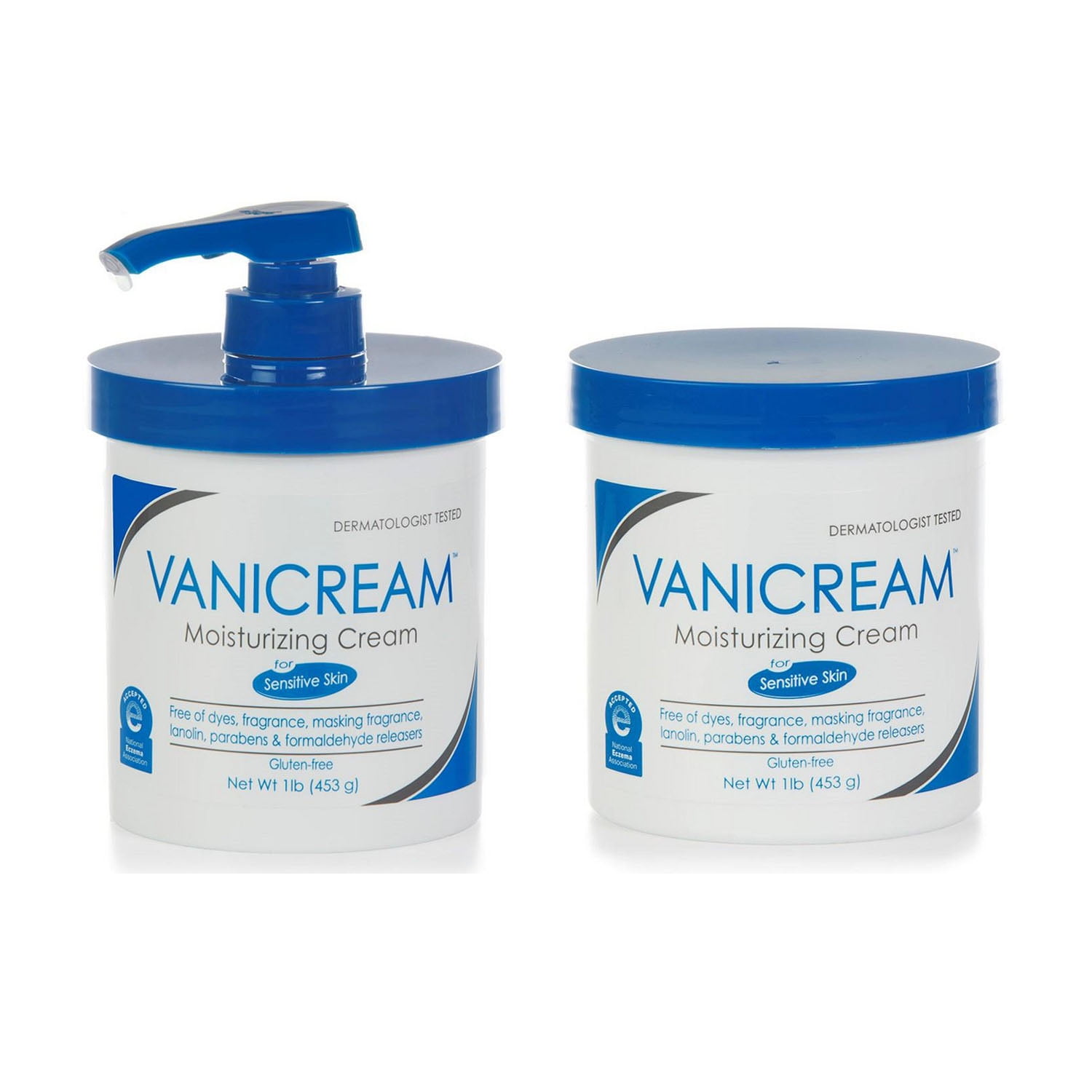 Vanicream Moisturizing Skin Cream, Paraben-Free, 16oz Combo (Pump
