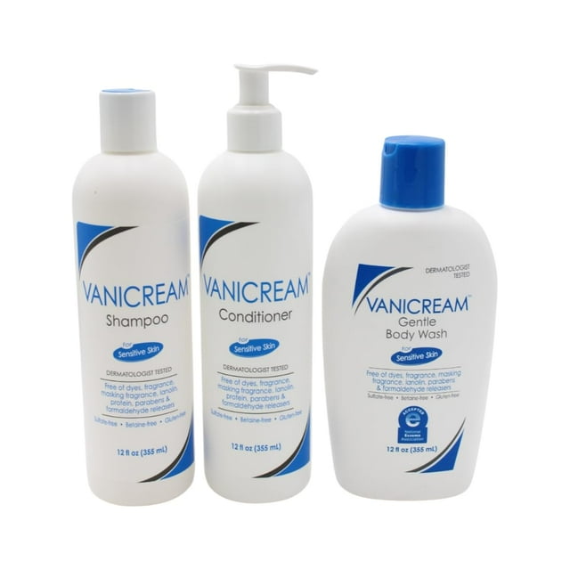 Vanicream Shampoo Conditioner And Gentle Body Wash 12 Ounce Each C32