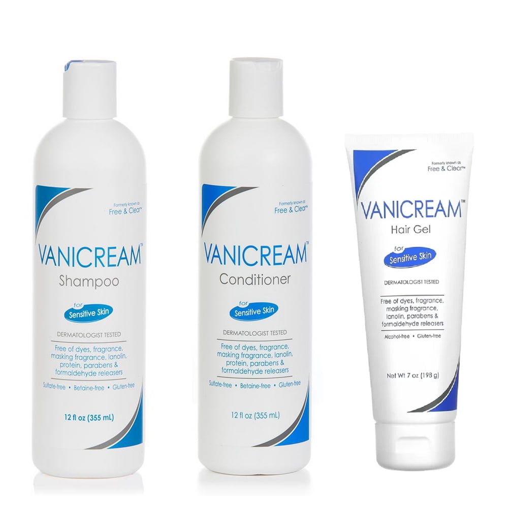 Vanicream Shampoo, Conditioner and Hair Gel For Sensitive Skin, 12 oz