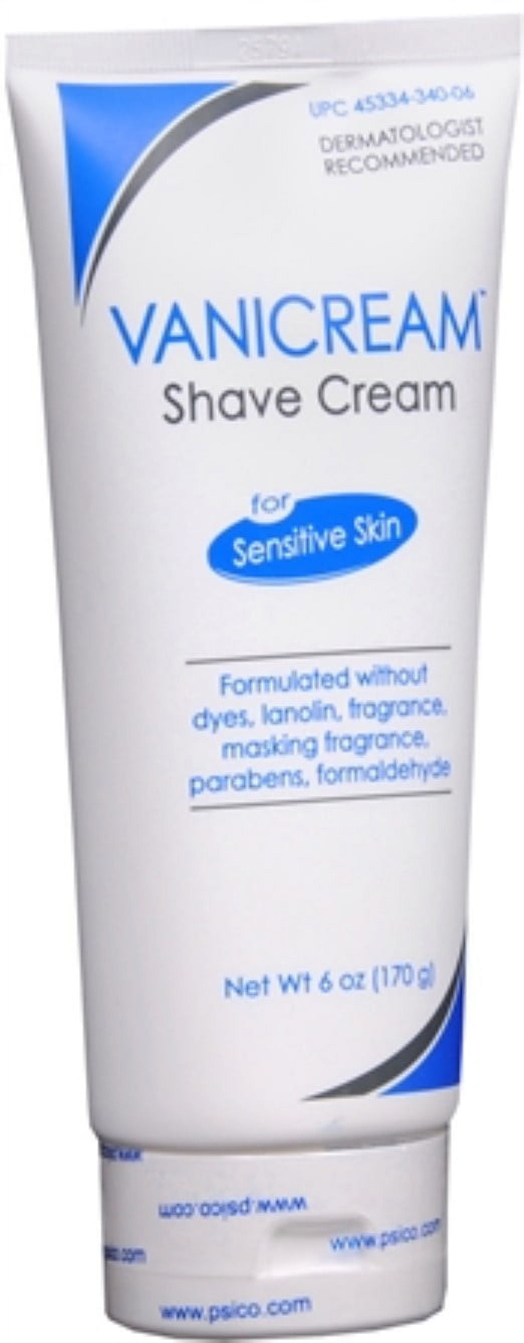 Vanicream Shave Cream For Sensitive Skin 6 oz (Pack of 4)