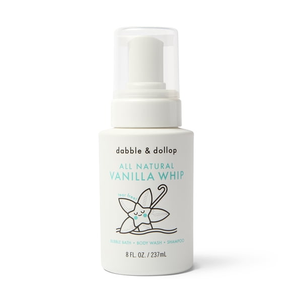 Dabble & Dollop 3-in-1 Shampoo, Body Wash & Bubble Bath - Vanilla Whip - 8 fl oz