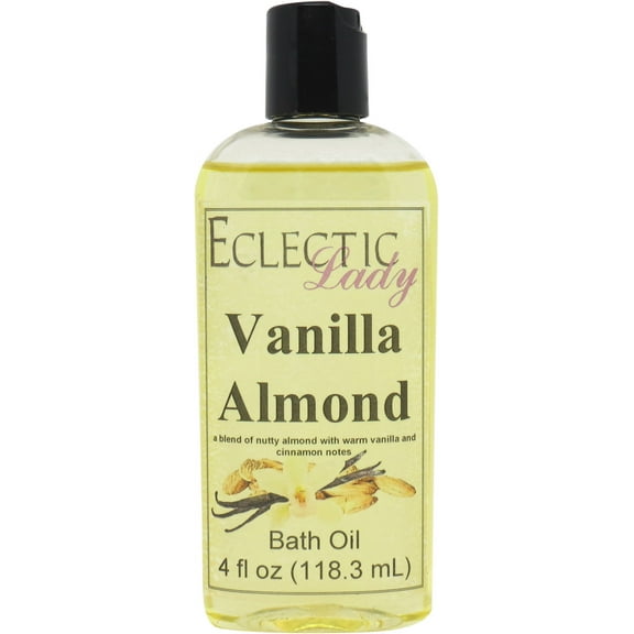 Vanilla Almond Bath Oil - Scented Body Oil - Relaxing & Moisturizing Bathing Oil - Fragrance Body Oil For Dry & Rough Sensitive Skin - 4 oz