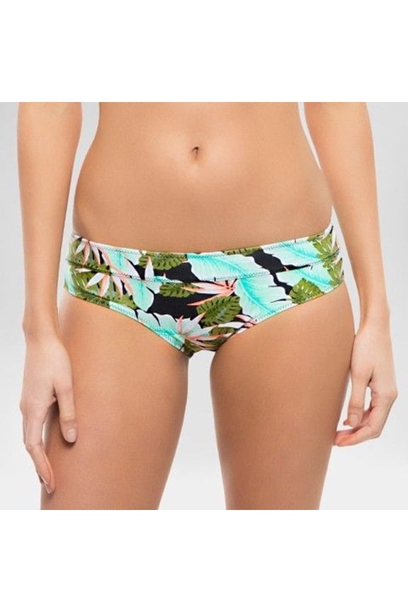 Vanilla Beach Sport Tropical Leaf Hipster Swim Bottom Swimwear Juniors' Women's Small