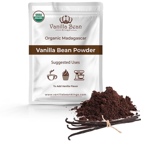 Organic Madagascar Vanilla Bean Powder - for Cooking, Baking, & Additional Flavoring - 1 oz - Vanilla Bean Kings