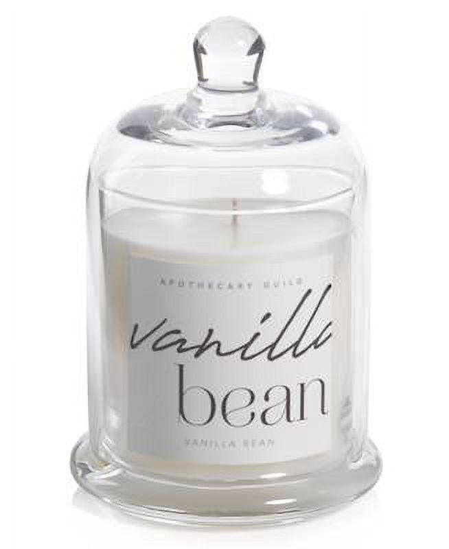 Vanilla Bean White Scented Jar Candle with Glass Dome