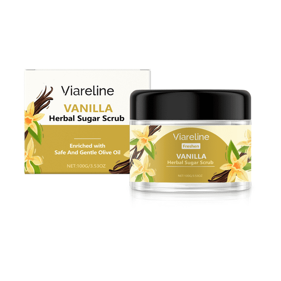 Vanilla Body Scrub, Deep Moisturizing Exfoliating Scrub for Smooth, Soft Skin All Over Body