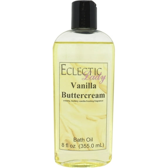 Vanilla Buttercream Bath Oil - Scented Body Oil - Relaxing & Moisturizing Bathing Oil - Fragrance Body Oil For Dry & Rough Sensitive Skin - 8 oz