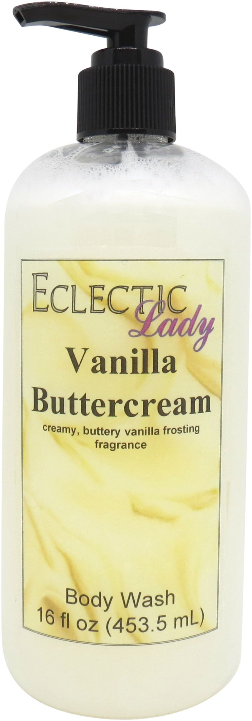 Vanilla Buttercream Body Wash by Eclectic Lady, Liquid Shower Gel for Women and Men, 16 Ounces