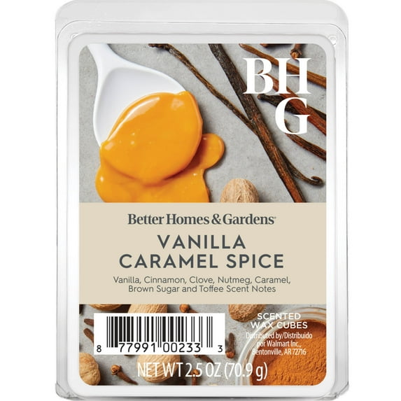 Vanilla Caramel Spice Scented Wax Melts, Better Homes & Gardens, 2.5 oz (1-Pack)