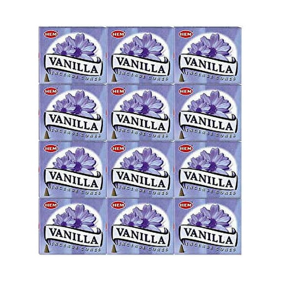 Vanilla - Case of 12 Boxes, 10 Cones Each - HEM Incense From India
