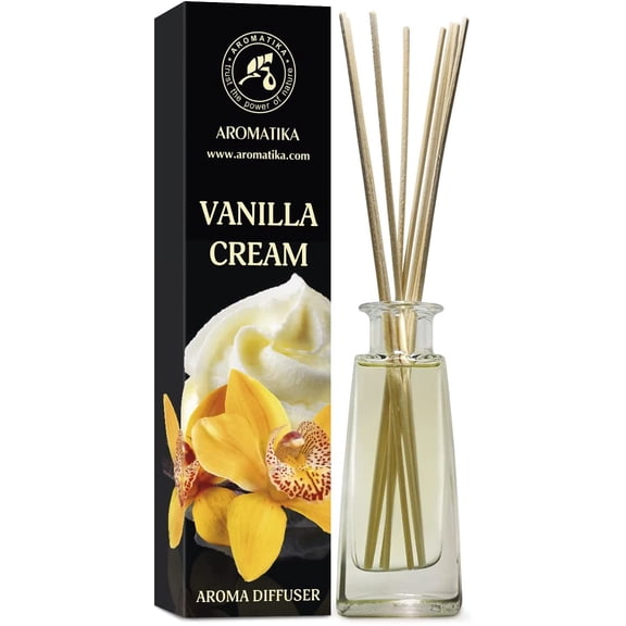 Vanilla Cream Aroma Diffuser 3.4 Fl Oz (100ml) - Reed Diffuser - Room Fragrance - Home Fragrance - Air Freshener - Vanilla Cream Scented Diffuser - Gift
