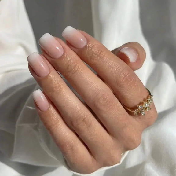 Vanilla Cream Square Nails - Press On Nails