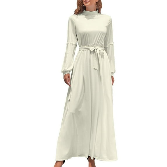 Vanilla (Cream/White) Color Long Dress luxury woman evening dress Women's summer dress long sleeve dresses