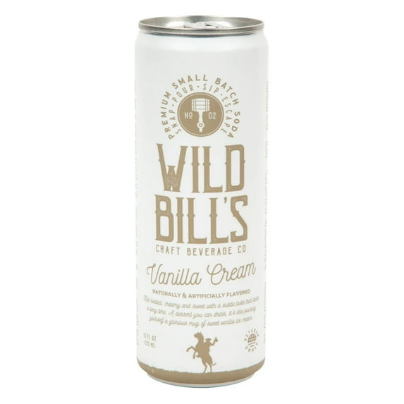 Wild Bill’s Craft Beverage Co. - Vanilla Cream - Premium Cane Sugar Soda, 12 oz.Can
