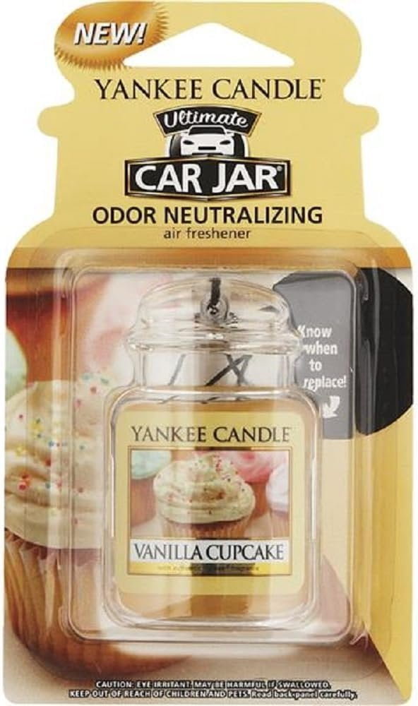 Yankee Candle Vanilla Cupcake Ultimate Car Jar - Moist Shelf-Stable Cake - 0.3 Piece