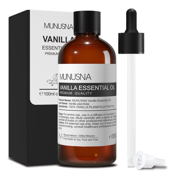 Vanilla Essential Oil for Diffuser, Aromatherapy, Soap and Candle Making, 3.38 Fl Oz