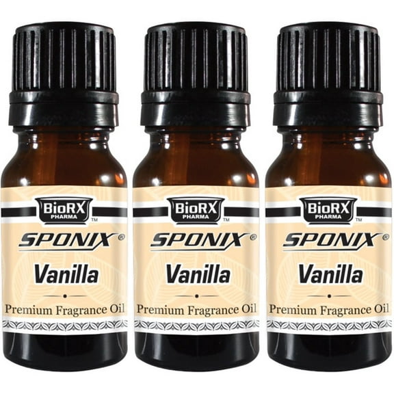 Vanilla Fragrance Oil 10 ml / 0.33 oz | 100% Pure by Sponix Made in USA Pack of 3