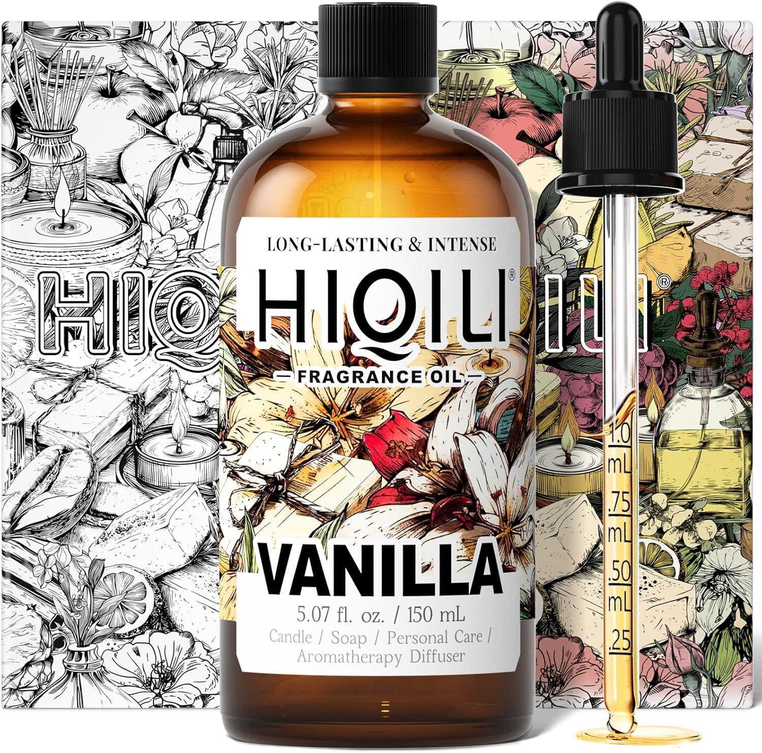 Vanilla Fragrance Oil for Body Spray, Diffuser Use, Essential Oil for Candle, Soap, and Women Perfume Making - 5.07 Fl Oz