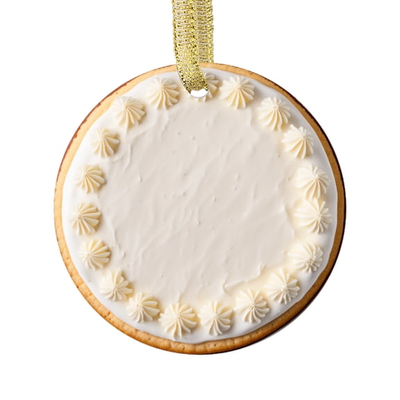 Vanilla Frosted Cake Baker Cakes Food Lovers Foodie Novelty Holiday Christmas Ornament Xmas Tree Gift (Flat Design Printed on Ceramic, NOT 3D)