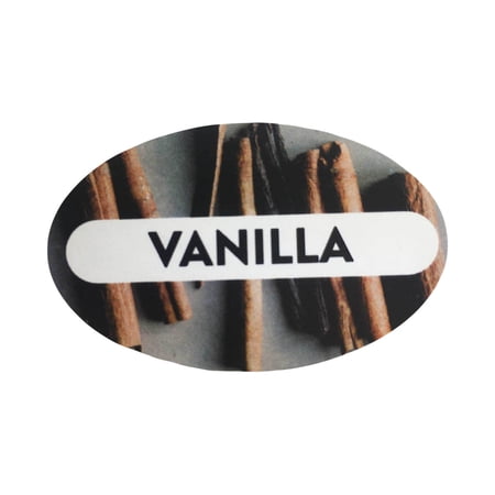 Vanilla Grocery Store Food Labels | 1.25 x 2" Inch Oval Shape | 500 Pack