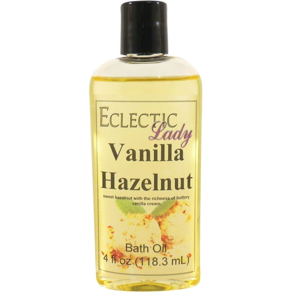 Vanilla Hazelnut Bath Oil - Scented Body Oil - Relaxing & Moisturizing Bathing Oil - Fragrance Body Oil For Dry & Rough Sensitive Skin - 4 oz