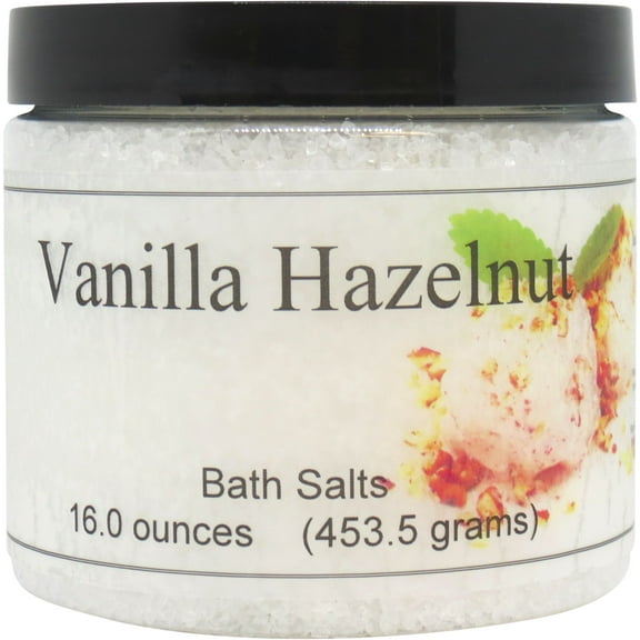 Vanilla Hazelnut Bath Salts by Eclectic Lady, 16 ounces