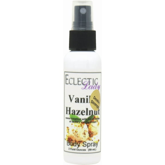 Vanilla Hazelnut Body Spray, Eclectic Lady, Hydrating Mist, Unisex (Double Strength), 4 oz