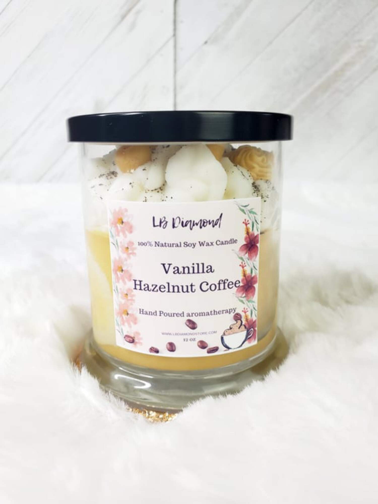 Vanilla  Hazelnut Coffee Whipped Natural Soy Wax Candle