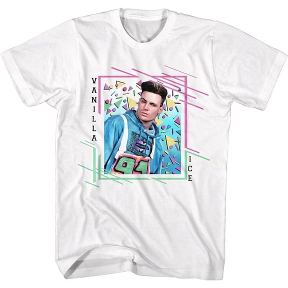 Vanilla Ice 90s Hip Hop Rapper '91 Retro Style Adult Short Sleeve T Shirt Graphic Tees