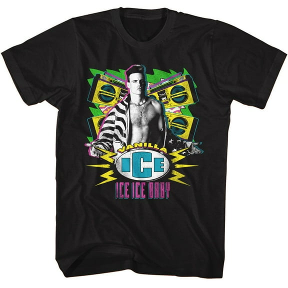Vanilla Ice Extreme Colors Black Adult T-Shirt