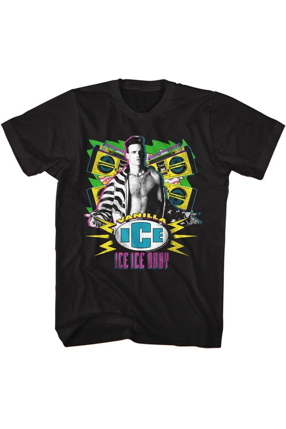 Vanilla Ice Extreme Colors Black Adult T-Shirt