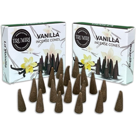Vanilla Incense Cones - Total 20 Cone Incense - Dual Pack of 10 Insence Cones - Incense Cones Scented - Cone Incense Scents - Insense Cones - Incent Cone