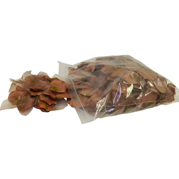 Vanilla Latte Rose Petals Polysilk Faux Fake Flower 400 Opaque & 100 Sheer 2.25in Petals per Bag for Craft Table Engagement Ceremony Wedding Aisle Floral Romantic Decor (Coffee, Set of 4 bags)
