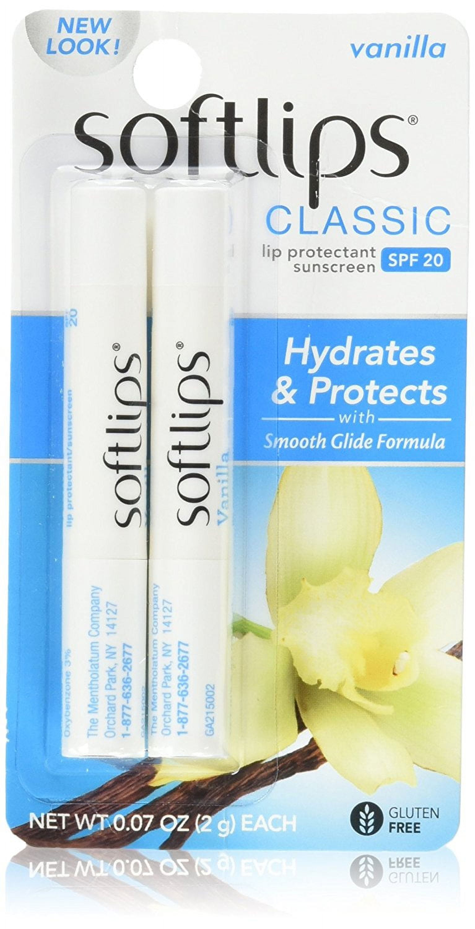 Vanilla Lip Protectant/Sunscreen SPF 20, Lip Balm 2-count (Pack of 6), Helps prevent sunburn and..., Soft, hydrated lips are always in, so stay classic with your.., By Softlips