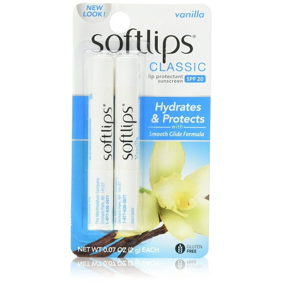 Vanilla Lip Protectant/Sunscreen SPF 20, Lip Balm 2-count (Pack of 6), Helps prevent sunburn and..., Soft, hydrated lips are always in, so stay classic with your.., By Softlips
