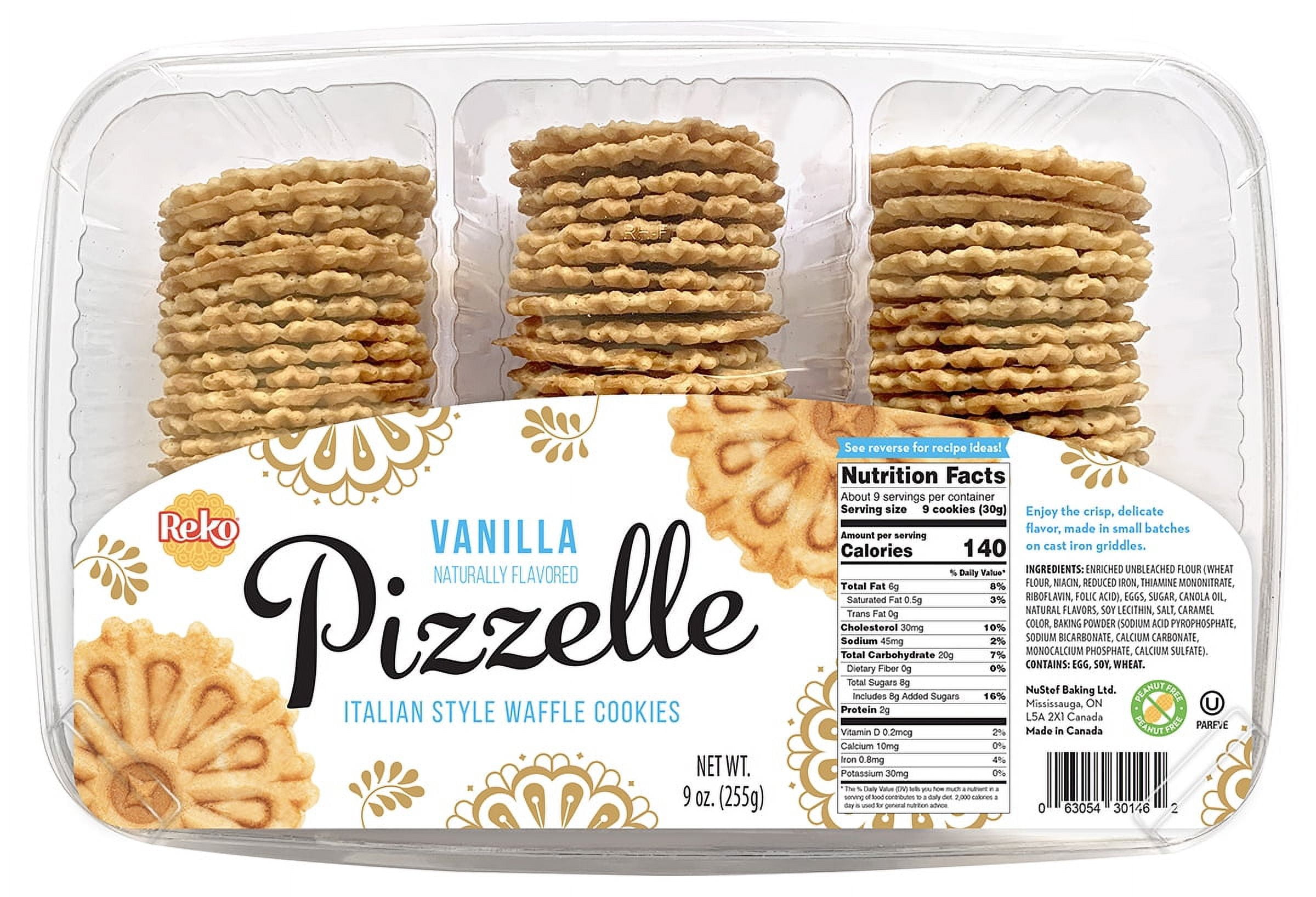 Vanilla Mini Pizzelle, Italian Waffle Cookie, 9oz, 1 Pack