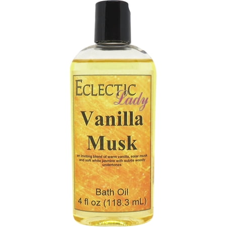 Vanilla Musk Bath Oil - Scented Body Oil - Relaxing & Moisturizing Bathing Oil - Fragrance Body Oil For Dry & Rough Sensitive Skin - 4 oz