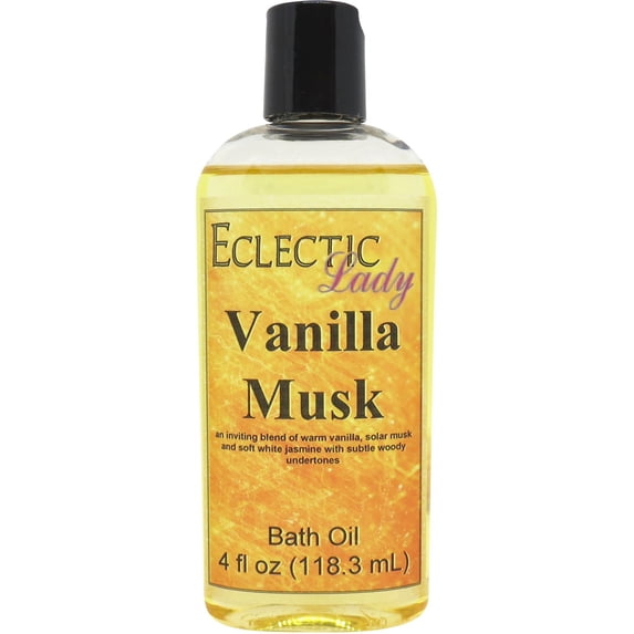Vanilla Musk Bath Oil - Scented Body Oil - Relaxing & Moisturizing Bathing Oil - Fragrance Body Oil For Dry & Rough Sensitive Skin - 8 oz