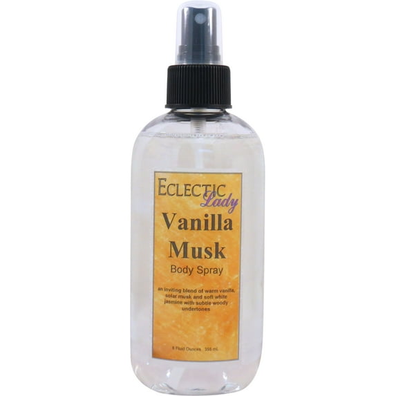 Vanilla Musk Body Spray, Eclectic Lady, Hydrating Mist, Unisex, 8 oz