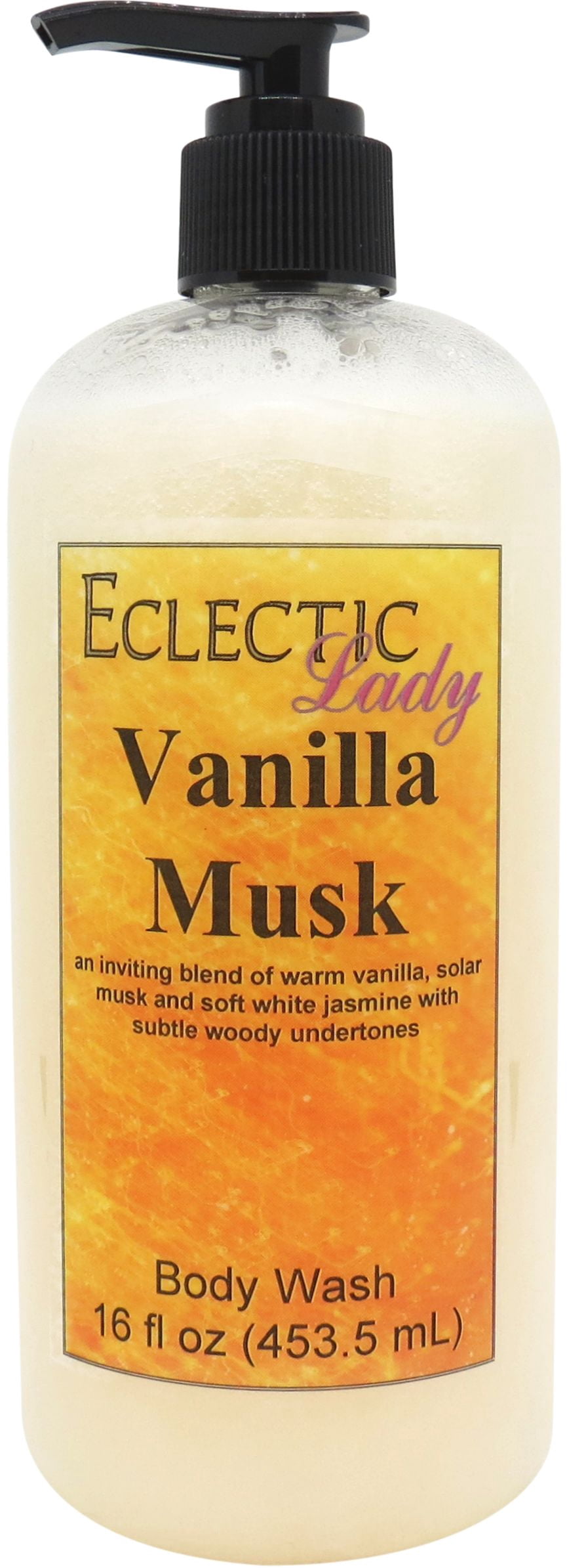 Vanilla Musk Body Wash by Eclectic Lady, Liquid Shower Gel for Women and Men, 16 Ounces