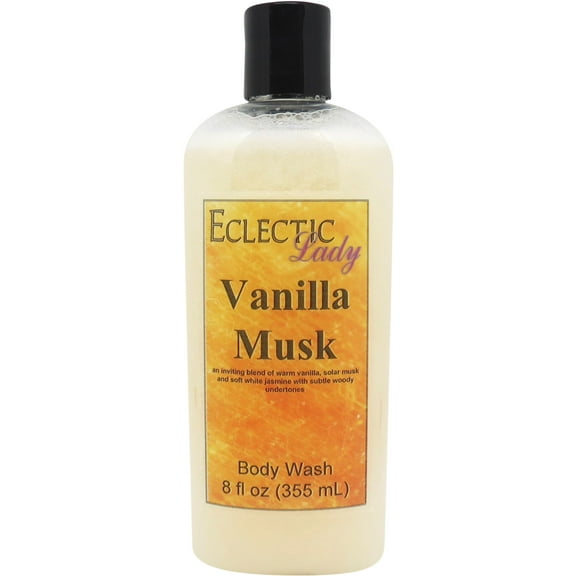 Vanilla Musk Body Wash by Eclectic Lady, Liquid Shower Gel for Women and Men, 8 Ounces