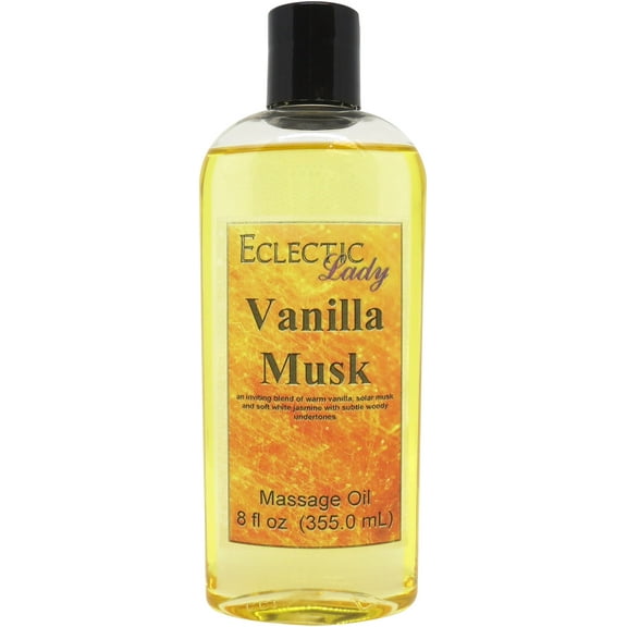 Vanilla Musk Massage Oil by Eclectic Lady, 4 oz, Sweet Almond Oil and Jojoba Oil