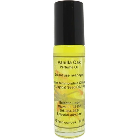 Vanilla Oak Perfume Oil, 0.3 Oz Portable Roll-On Fragrance