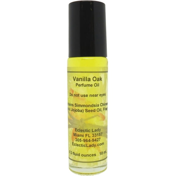 Vanilla Oak Perfume Oil, 0.3 Oz Portable Roll-On Fragrance