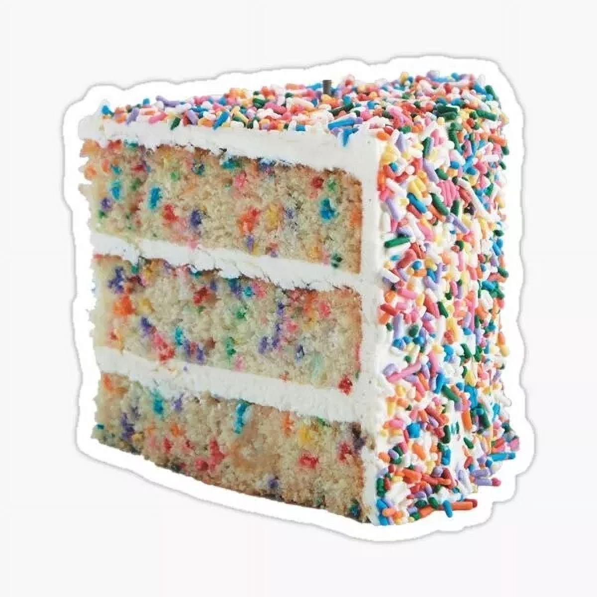 Sprinkle Sticker Vanilla Piece Birthday Cake Slice Sprinkles Kids Dessert Sticker Phone ...
